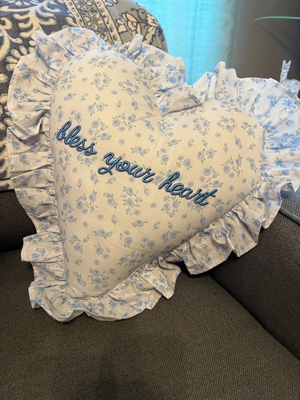Bless your Heart Decretive Pillow Southern Whimsy Cottage Country